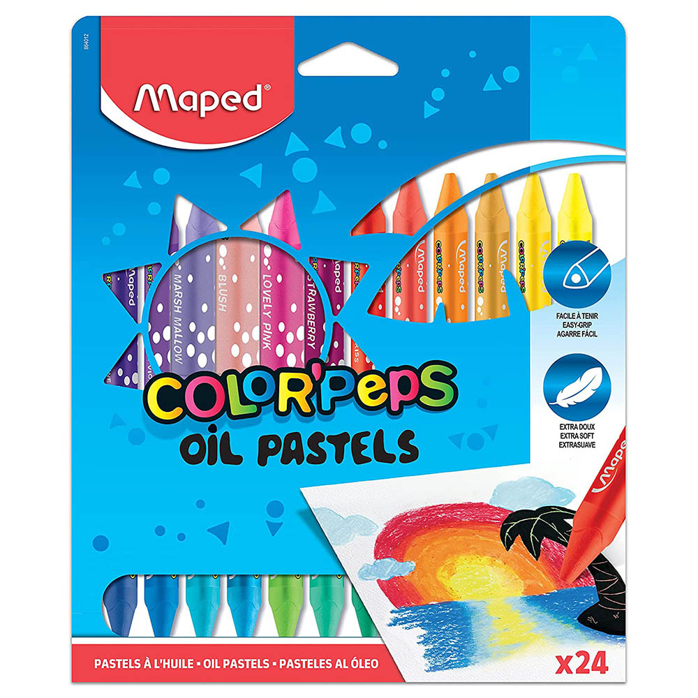 Image for MAPED COLOR PEPS OIL PASTEL ASSORTED PACK 24 from Office Fix - WE WILL BEAT ANY ADVERTISED PRICE BY 10%