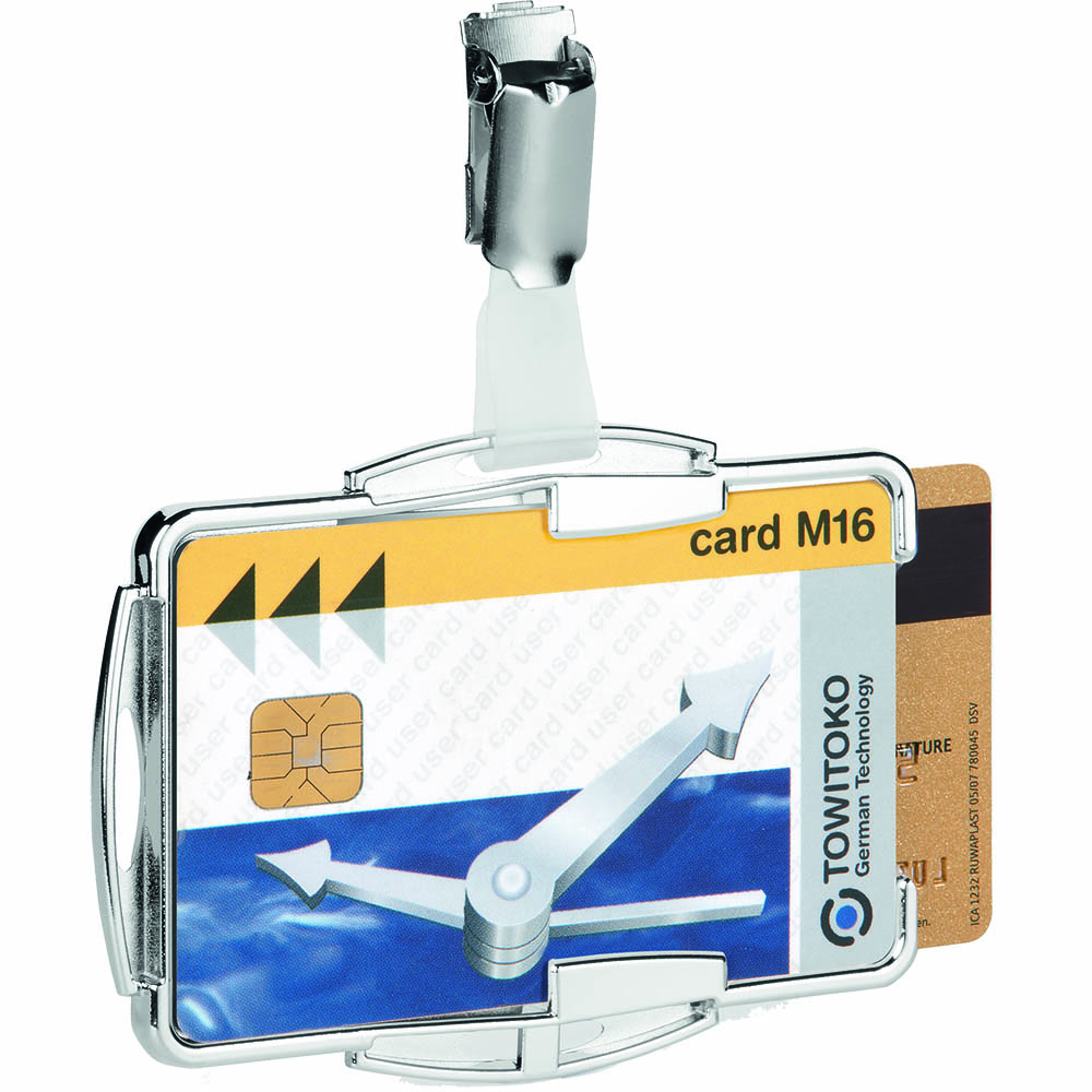 Image for DURABLE SECURE RFID CARD HOLDER DUO SILVER PACK 10 from That Office Place PICTON