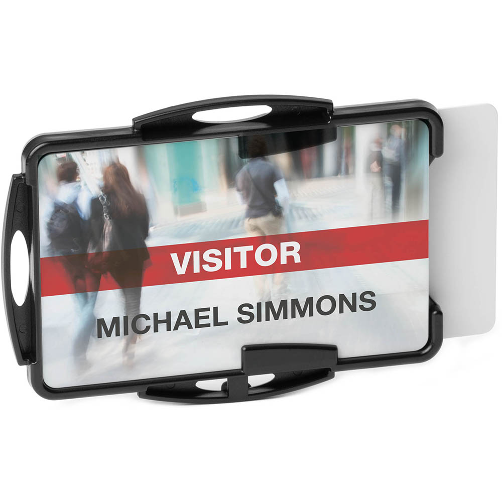 Image for DURABLE ECO ID CARD HOLDER 2 CARD CAPACITY BLACK PACK 10 from Mitronics Corporation