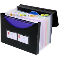 marbig expanding file with storage box a4 black