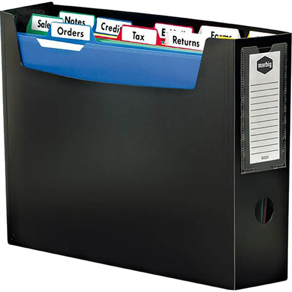 Image for MARBIG PORTABLE ORGANISER FILE WITH TABS A4 BLACK from Pinnacle Office Supplies