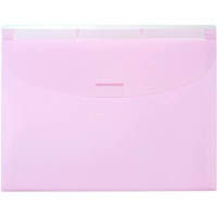 marbig expanding wallet with 3 tabs pastel pink