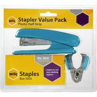 marbig half strip stapler value pack assorted