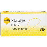 marbig staples size 10 box 1000