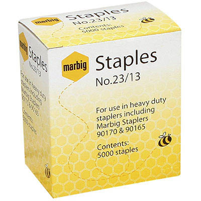 Image for MARBIG STAPLES HEAVY DUTY 23/13 BOX 5000 from Mitronics Corporation