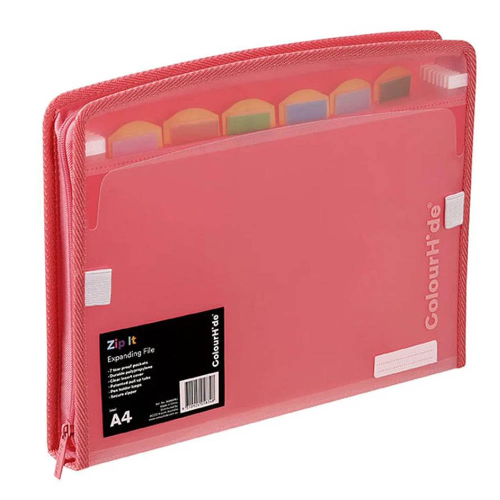 Image for COLOURHIDE  ZIP IT EXPANDING FILE A4 TANGERINE from Challenge Office Supplies