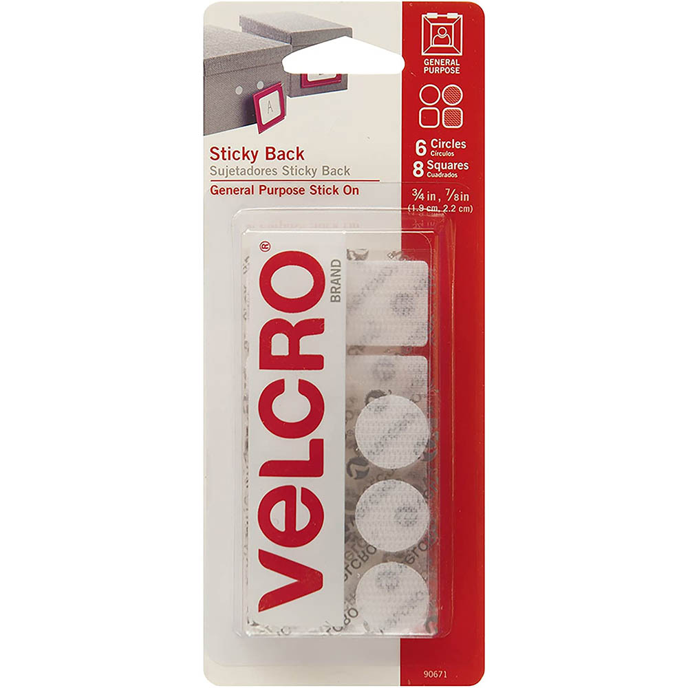 Image for VELCRO BRAND® DOTS AND SQUARES WHITE PACK 14 from Memo Office and Art