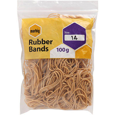 Image for MARBIG RUBBER BANDS SIZE 14 100G from Olympia Office Products