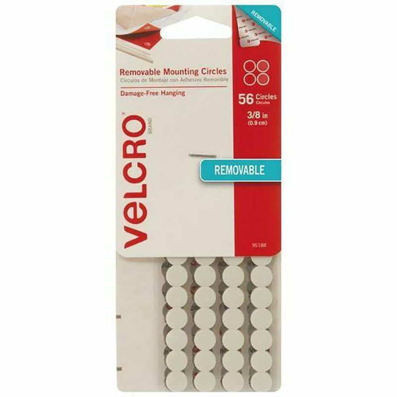 Image for VELCRO BRAND® REMOVABLE MOUNTING CIRCLES 9MM WHITE PACK 56 from BusinessWorld Computer & Stationery Warehouse