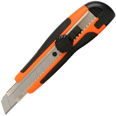 Image for MARBIG CUTTER KNIFE HEAVY DUTY WITH WHEEL LOCK 18MM YELLOW/BLACK from Office Fix - WE WILL BEAT ANY ADVERTISED PRICE BY 10%