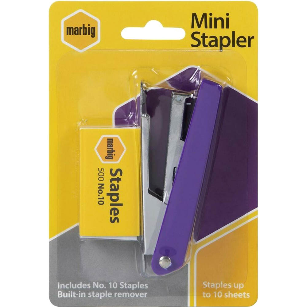 Image for MARBIG MINI STAPLER NO.10 ASSORTED from BusinessWorld Computer & Stationery Warehouse