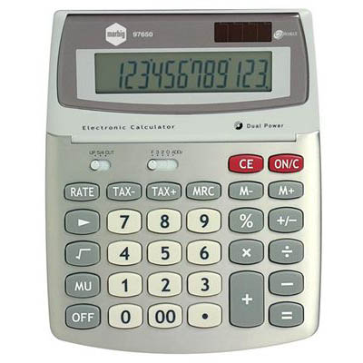 Image for MARBIG DESKTOP CALCULATOR 12 DIGIT SILVER from Australian Stationery Supplies