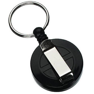 Image for REXEL RETRACTABLE KEY HOLDER MINI WITH KEYRING AND CORD BLACK from Clipboard Stationers & Art Supplies