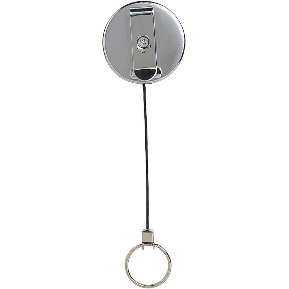 Image for REXEL ID RETRACTABLE METAL KEY HOLDER REEL NYLON CORD BLACK from That Office Place PICTON