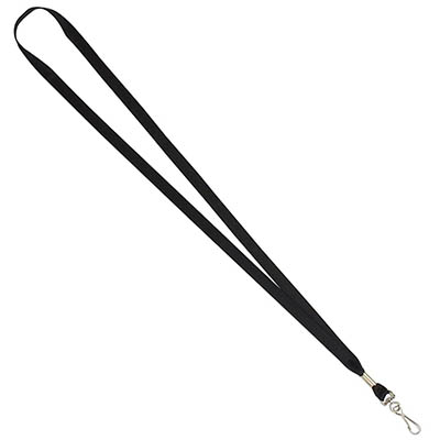Image for REXEL ID LANYARD FLAT STYLE WITH SWIVEL CLIP BLACK PACK 10 from York Stationers