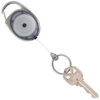 rexel id retractable snap lock key holder reel grey