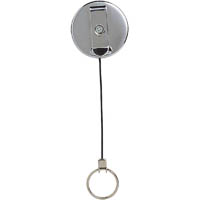 rexel id retractable metal key holder reel nylon cord black hangsell