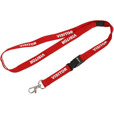 Image for REXEL ID LANYARD PRE-PRINTED VISITOR RED PACK 5 from Prime Office Supplies