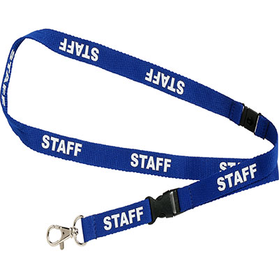 Image for REXEL ID LANYARD PRE-PRINTED STAFF BLUE PACK 5 from Australian Stationery Supplies