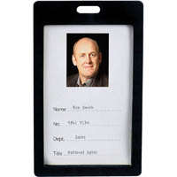 rexel id card holder portrait black pack 6