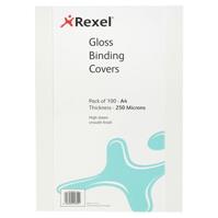 rexel binding cover 250 micron a4 gloss white pack 100