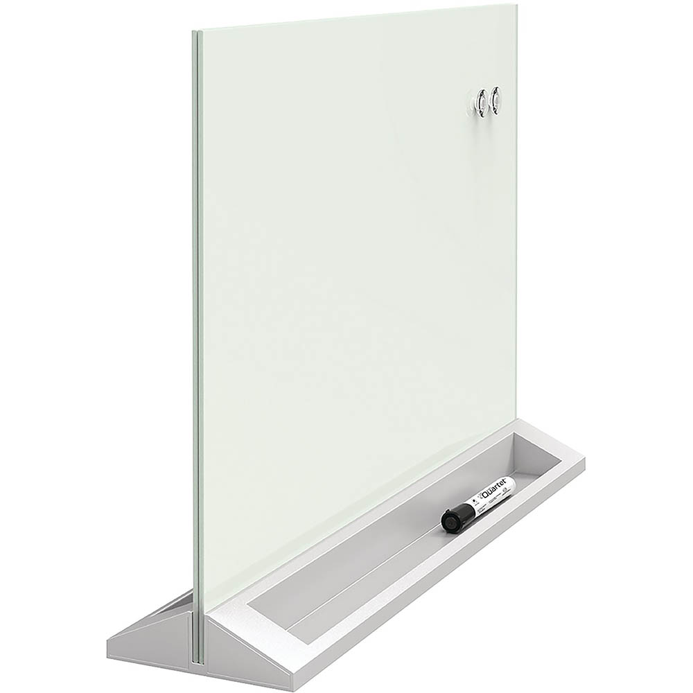 QUARTET DESKTOP MAGNETIC GLASSBOARD PANEL 430 X 584MM WHITE |  | 7073596