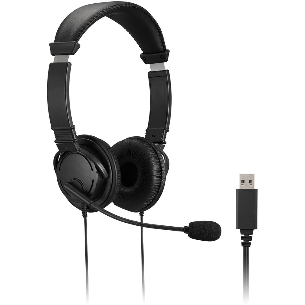 Image for KENSINGTON CLASSIC HEADSET WITH MICROPHONE BLACK from That Office Place PICTON
