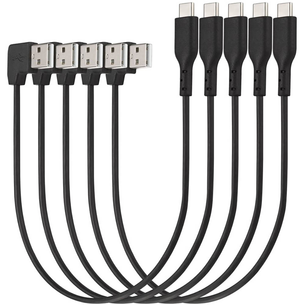 Image for KENSINGTON CHARGE AND SYNC CABLE USB-A TO USB-C 327MM BLACK PACK 5 from Office Heaven