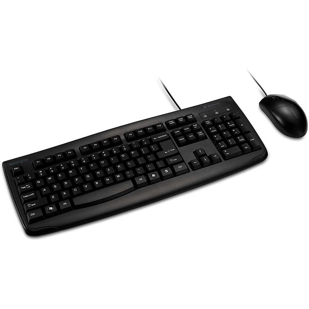 Image for KENSINGTON PRO FIT WIRED KEYBOARD AND MOUSE SET WASHABLE BLACK from Mitronics Corporation