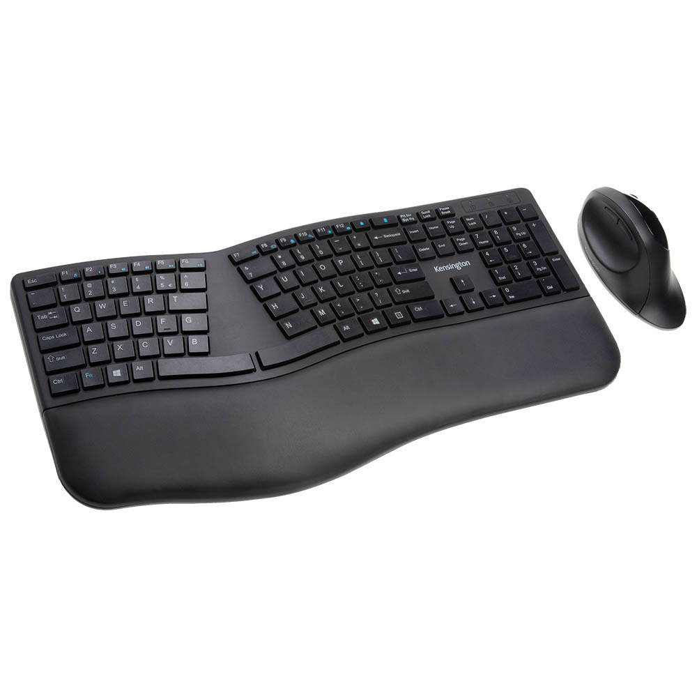 Image for KENSINGTON PRO FIT ERGO WIRELESS KEYBOARD AND MOUSE COMBO BLACK from Mitronics Corporation