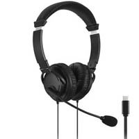 kensington hi-fi usb-c headphones with mic black