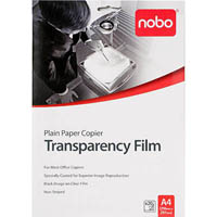 nobo plain paper copier ohp transparency film 100 micron a4 box 20