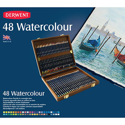 Image for DERWENT WATERCOLOUR PENCIL ASSORTED PACK 48 from Office Fix - WE WILL BEAT ANY ADVERTISED PRICE BY 10%
