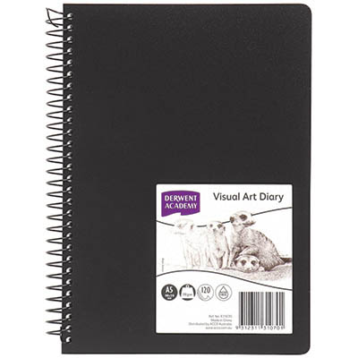 Image for DERWENT ACADEMY VISUAL ART DIARY PORTRAIT 120 PAGE A5 BLACK from Prime Office Supplies