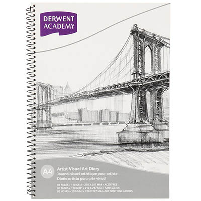 Image for DERWENT ACADEMY VISUAL ART DIARY PORTRAIT 80 PAGE A4 from Prime Office Supplies