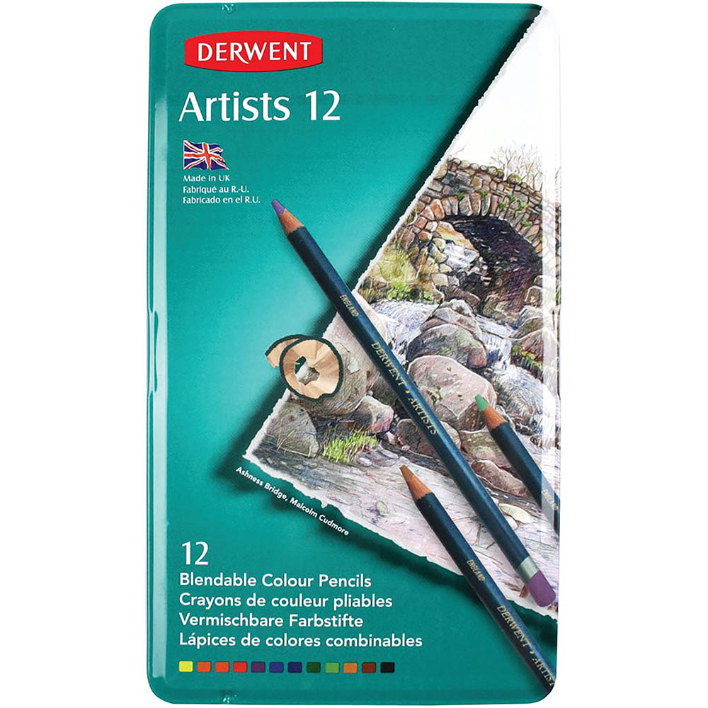 Image for DERWENT ARTIST PENCILS ASSORTED TIN 12 from That Office Place PICTON