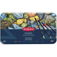 derwent studio coloured pencils assorted tin 36
