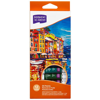Image for DERWENT ACADEMY OIL PAINTS 12ML ASSORTED PACK 12 from Prime Office Supplies