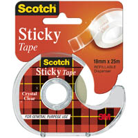 scotch 502 sticky tape 18mm x 25m hangsell