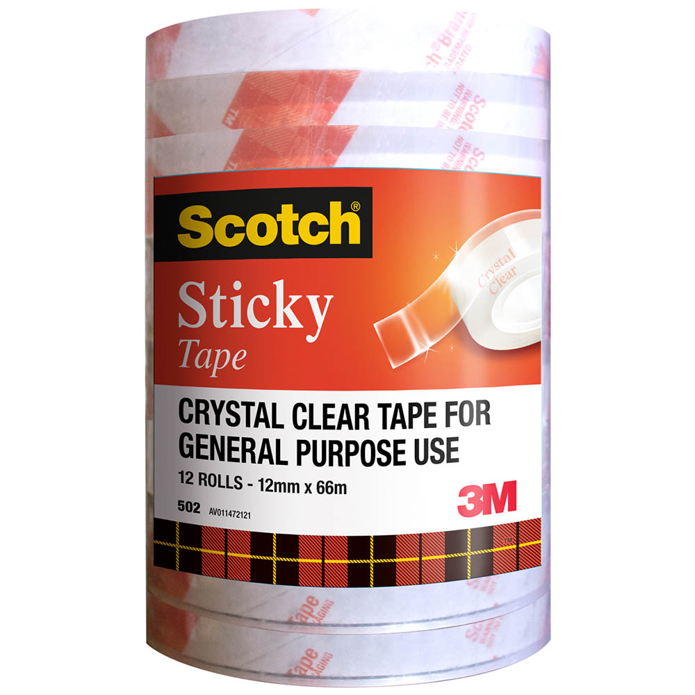 Image for SCOTCH 502 STICKY TAPE 12MM X 66M PACK 12 from Challenge Office Supplies