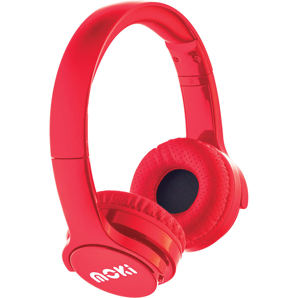 Image for MOKI BRITES BLUETOOTH HEADPHONES RED from York Stationers