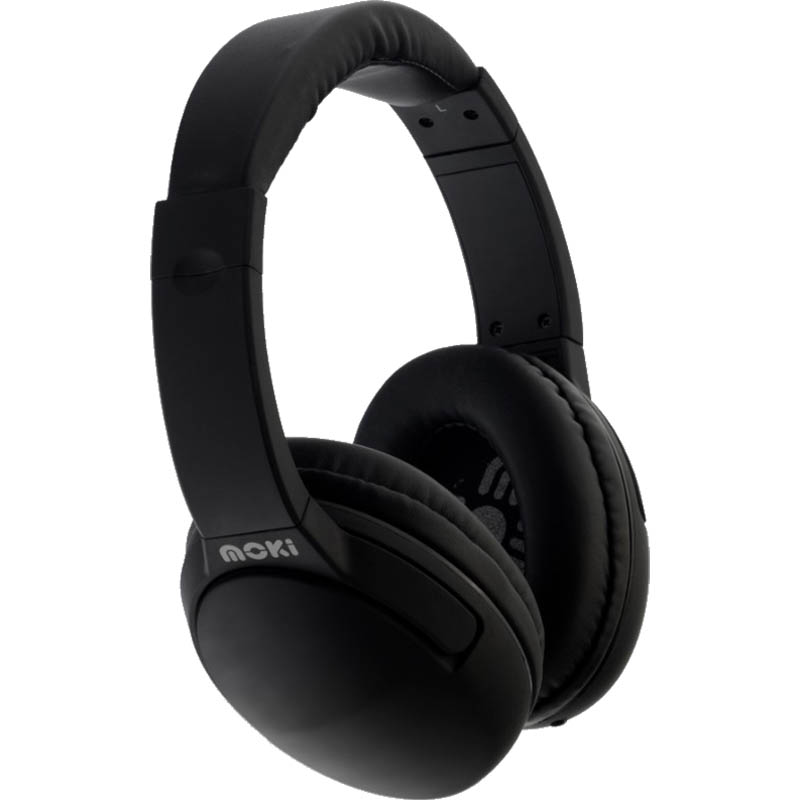Image for MOKI NERO HEADPHONES WITH MICROPHONE BLACK from York Stationers