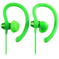 moki sports earphones 90 degree green