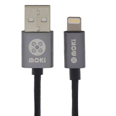 Image for MOKI SYNCHARGE BRAIDED CABLE USB-A TO LIGHTNING 900MM GUNMETAL GREY from Olympia Office Products