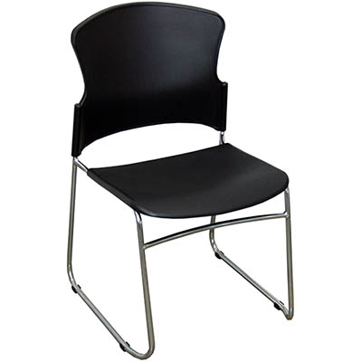 Image for STEELCO ADAM VISITOR CHAIR SLED BASE PLASTIC BLACK from York Stationers