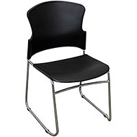 steelco adam visitor chair sled base plastic black