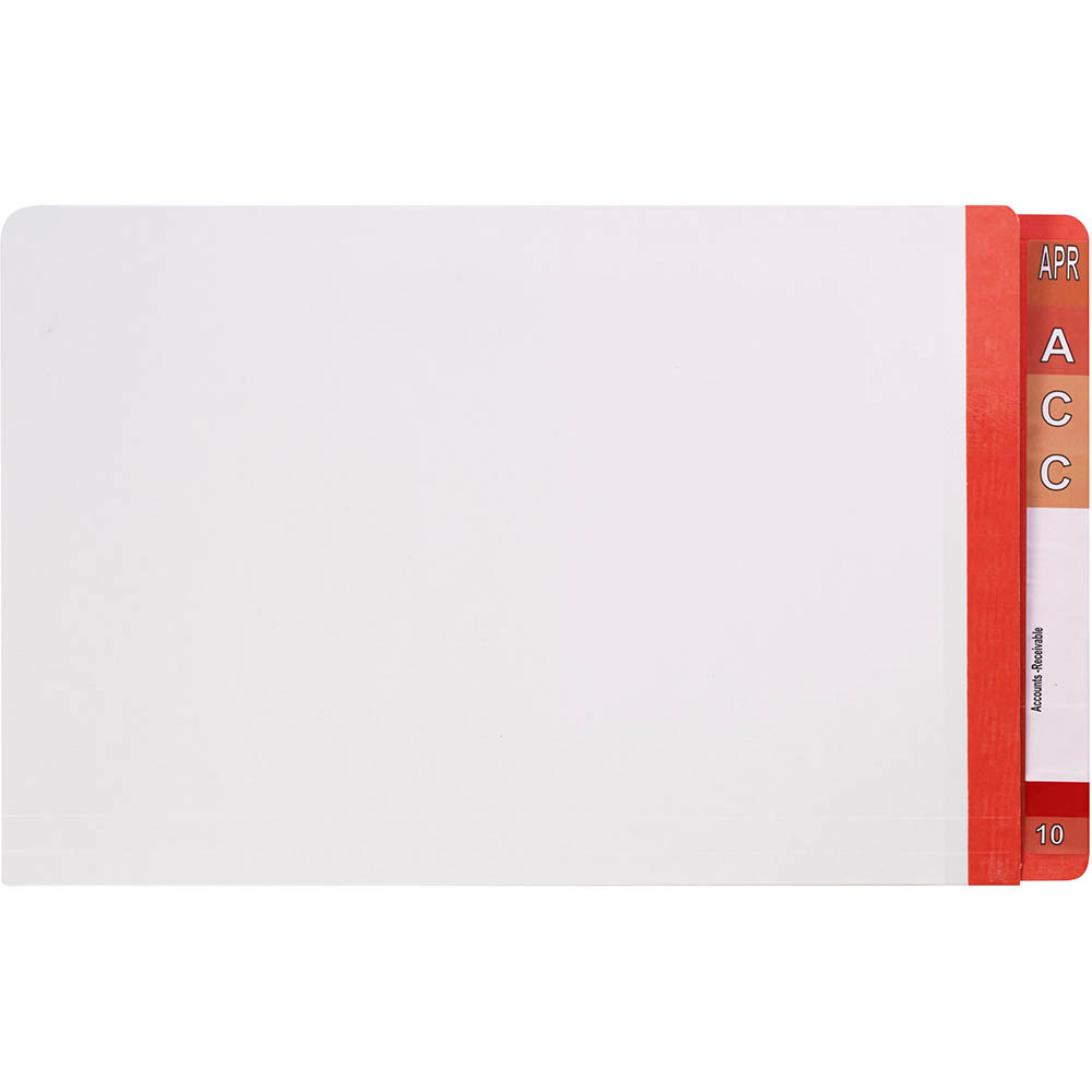 Image for AVERY 42431 LATERAL FILE WITH RED TAB MYLAR FOOLSCAP WHITE BOX 100 from BusinessWorld Computer & Stationery Warehouse