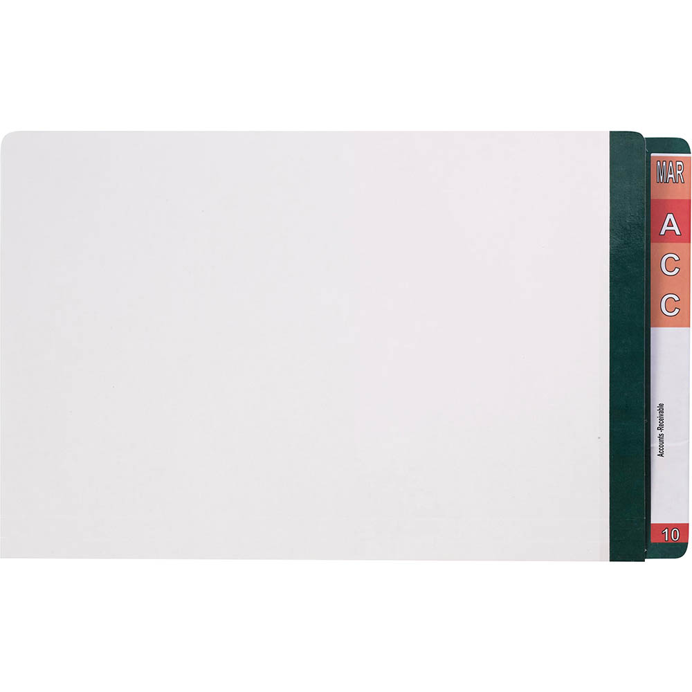 Image for AVERY 42435 LATERAL FILE WITH DARK GREEN TAB MYLAR FOOLSCAP WHITE BOX 100 from BusinessWorld Computer & Stationery Warehouse