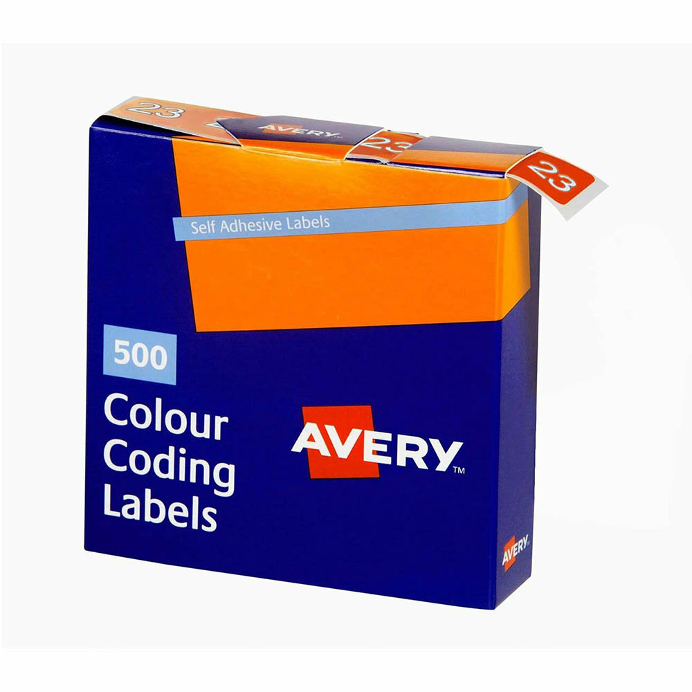 Image for AVERY 43273 LATERAL FILE LABEL SIDE TAB YEAR CODE 23 25 X 38MM ORANGE PACK 500 from Challenge Office Supplies
