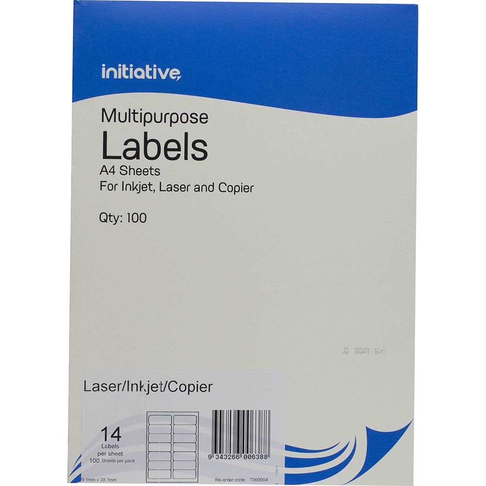 Image for INITIATIVE MULTI-PURPOSE LABELS 14UP 99.1 X 38.1MM PACK 100 from BusinessWorld Computer & Stationery Warehouse